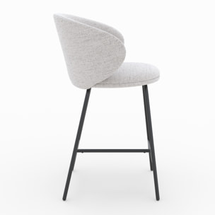 Lot de 2 chaises pour îlot central en tissu gris clair 68 cm - Cécilia