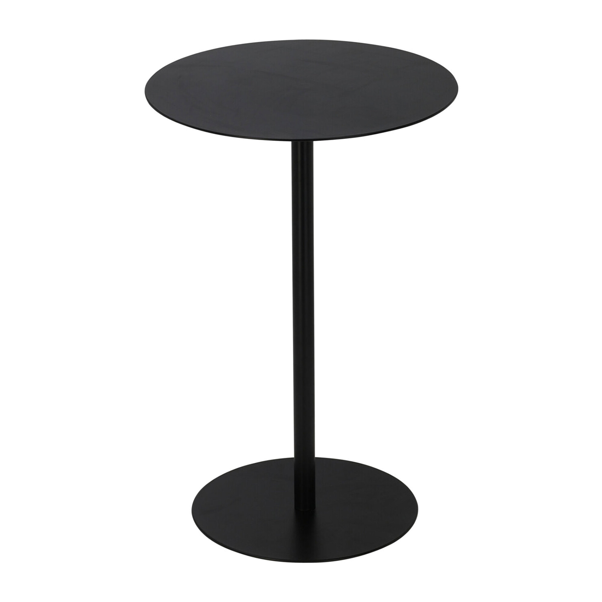 Mesa auxiliar redonda de hierro en color negro 35x35x53cm