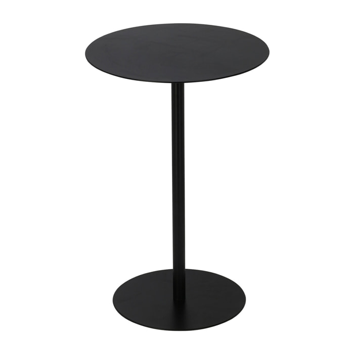 Mesa auxiliar redonda de hierro en color negro 35x35x53cm