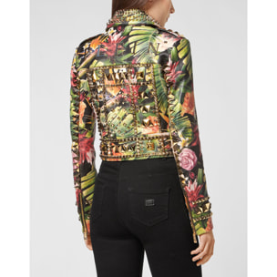 PHILIPP PLEIN Leather Biker FLOWERS