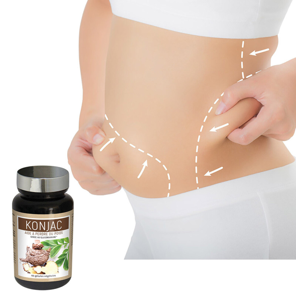 NUTRI EXPERT - Konjac - Réduit la sensation de faim - Contribue à la perte de poids - Riche en Fibres Alimentaires - Complément Alimentaire 100% Extraits naturels de Plantes - Lot de 3 produits