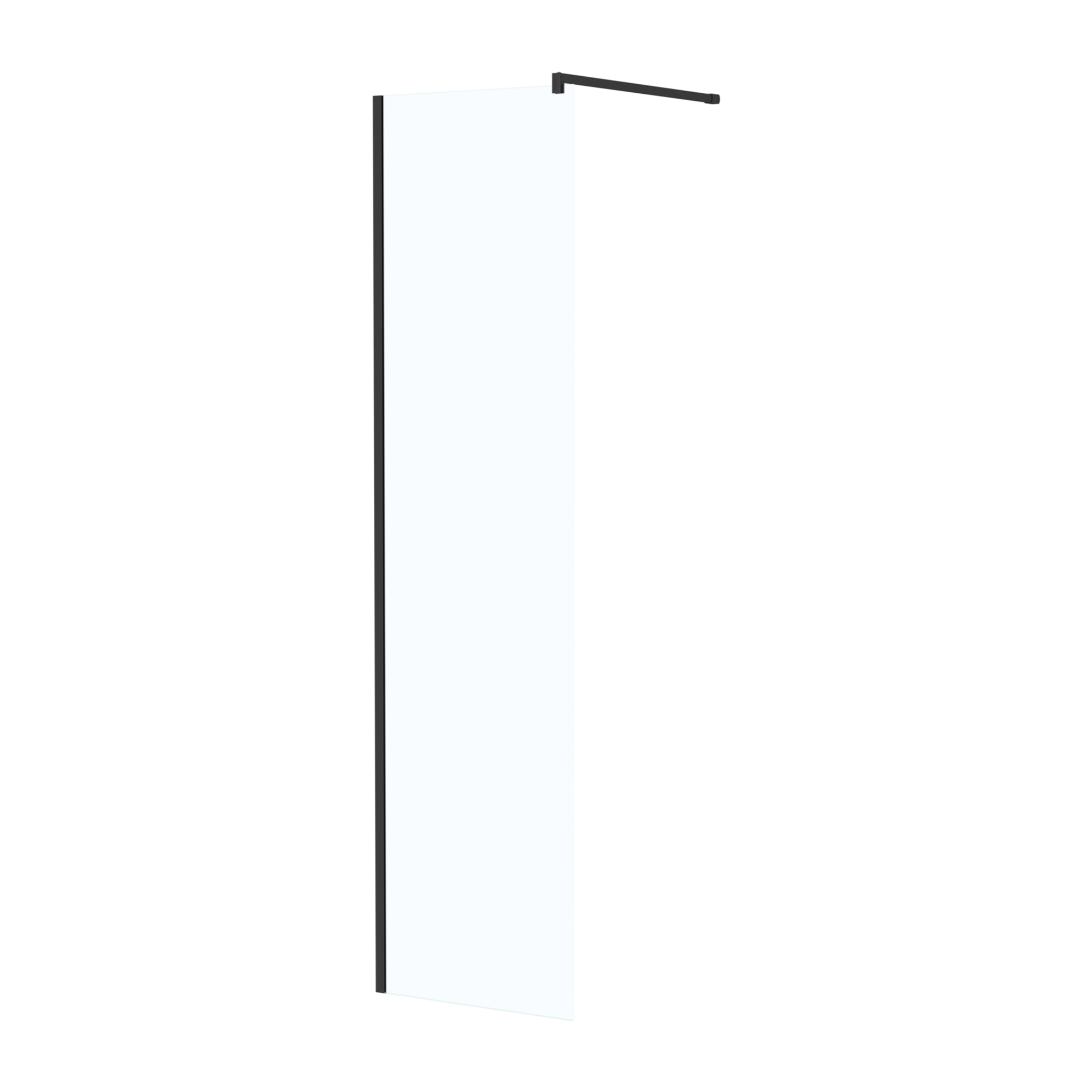 Paroi de Douche 50x195 cm en Verre Trempé 5 mm - Finition Noire - DARK ELEMENTARY