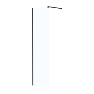 Paroi de Douche 50x195 cm en Verre Trempé 5 mm - Finition Noire - DARK ELEMENTARY