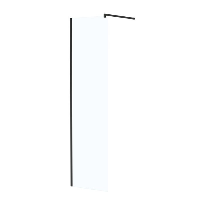 Paroi de Douche 50x195 cm en Verre Trempé 5 mm - Finition Noire - DARK ELEMENTARY