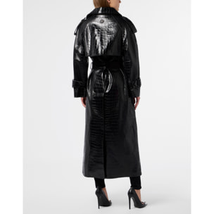PHILIPP PLEIN Long Trench Coat Cocco
