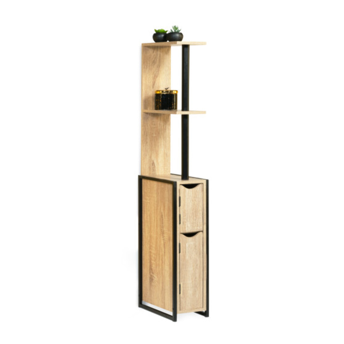 Etagère WC 2 portes bois/métal Timeo
