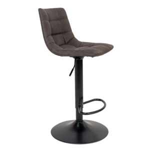 Set 2 sgabelli da bar Middelfart in microfibra grigio scuro con base nera