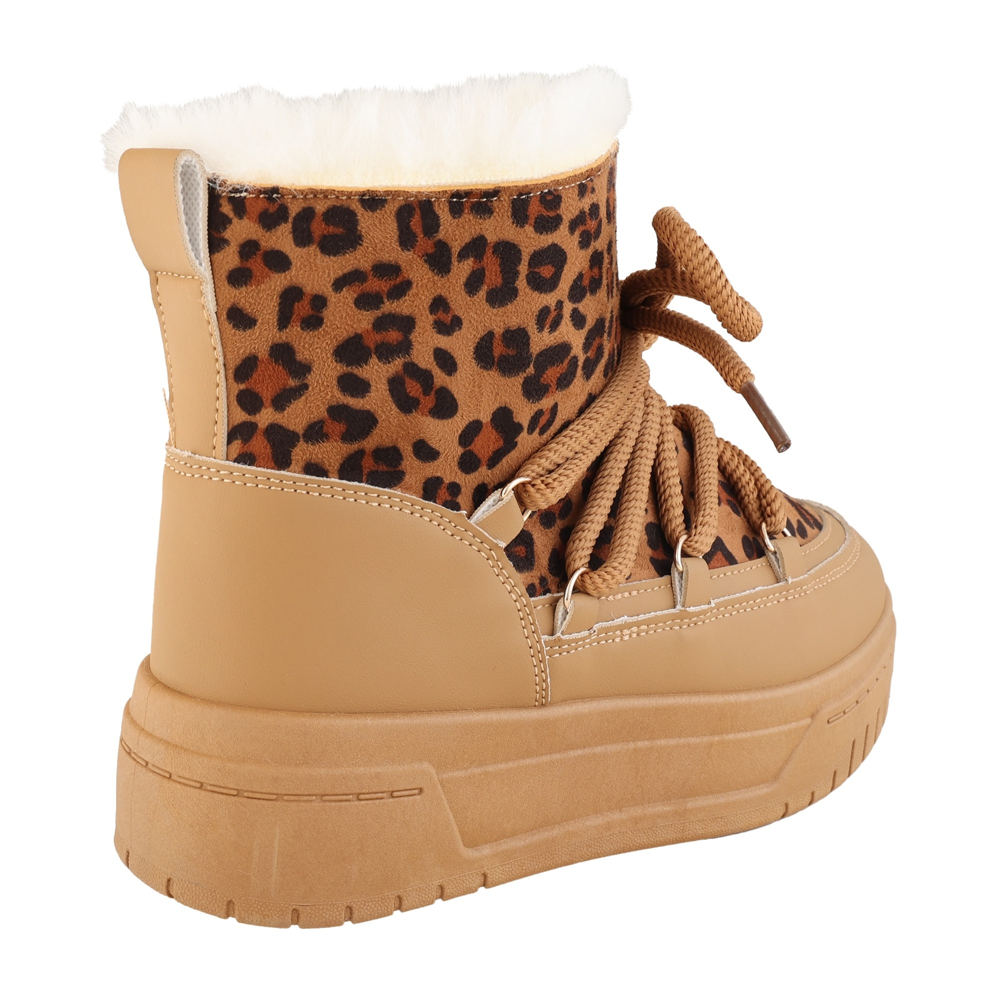 Stivaletti in simil camoscio imbottiti con stringhe