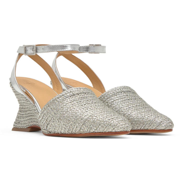 Alpargatas de cuña de mujer Julia trenzada y punta afilada