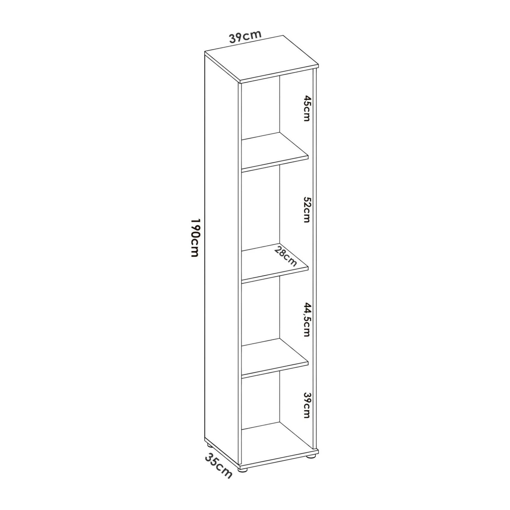 Armadio multiuso Lagalb, Mobile multifunzione portascope, Armadio alto multiuso a 1 anta, 39x35h190 cm, Bianco