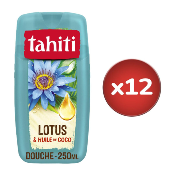 Pack de 12 - Gel douche Tahiti lotus & huile de coco - 250ml