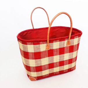 Panier artisanal de Madagascar - Beloha GM Rouge avec pochon