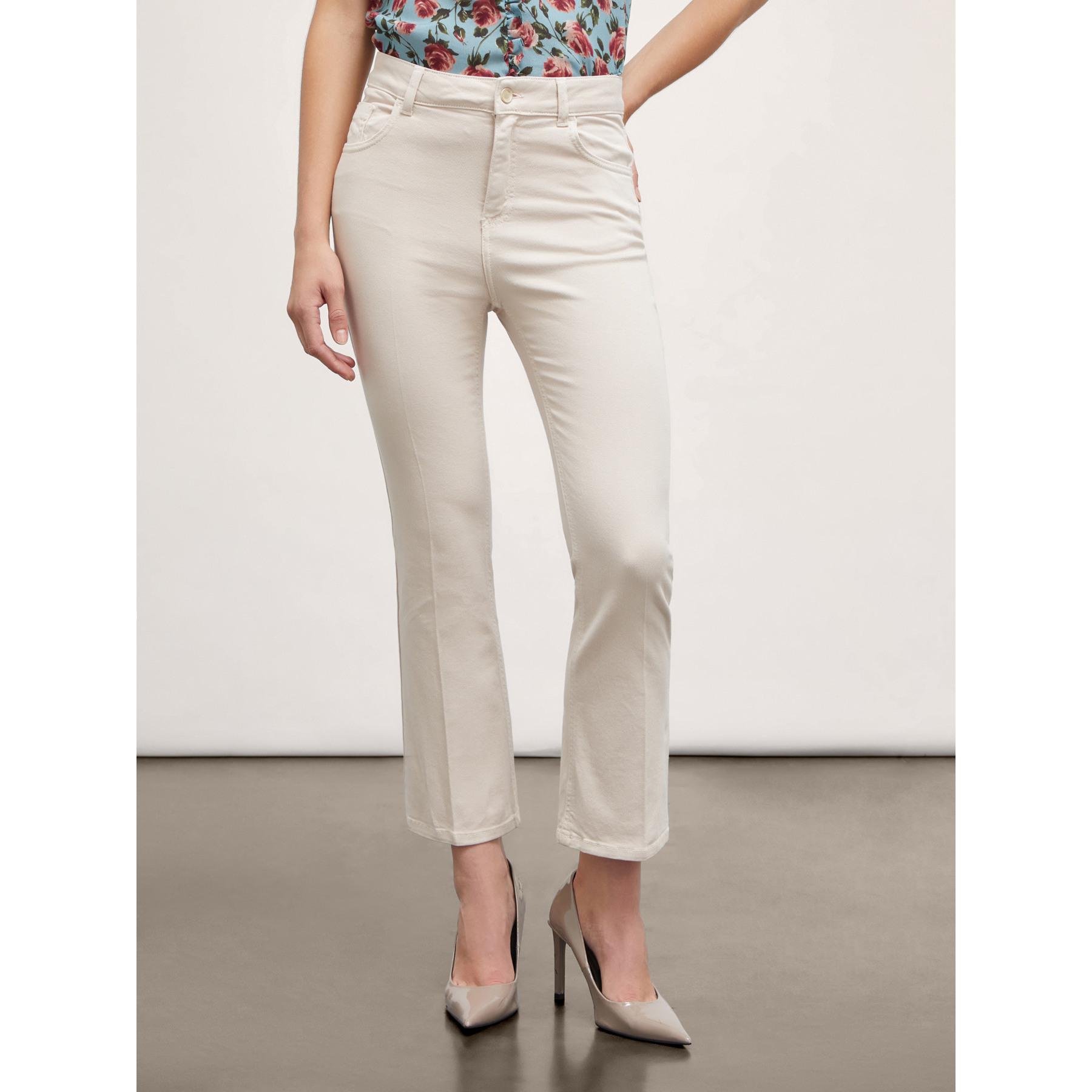 Motivi - Pantaloni kick flare in drill - Beige