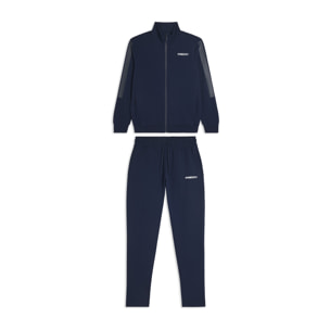 Tuta uomo zip e collo alto in French Terry con bande in tono