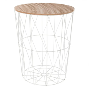 Table d'appoint "Kumi" blanc D47cm