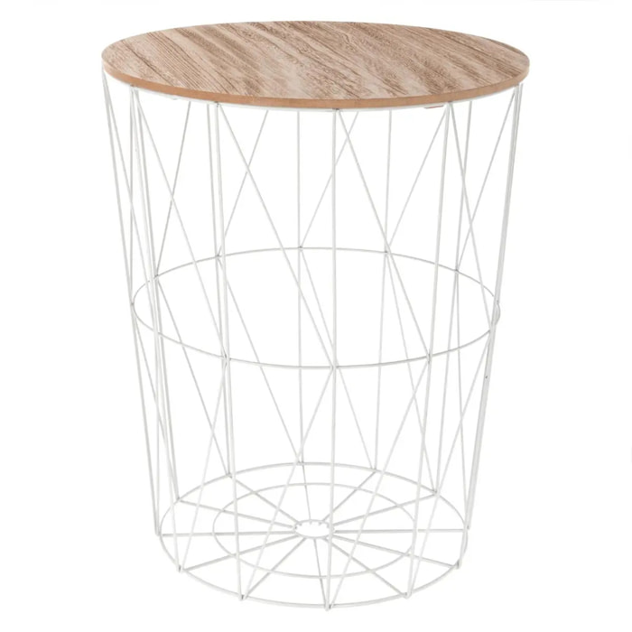 Table d'appoint "Kumi" blanc D47cm