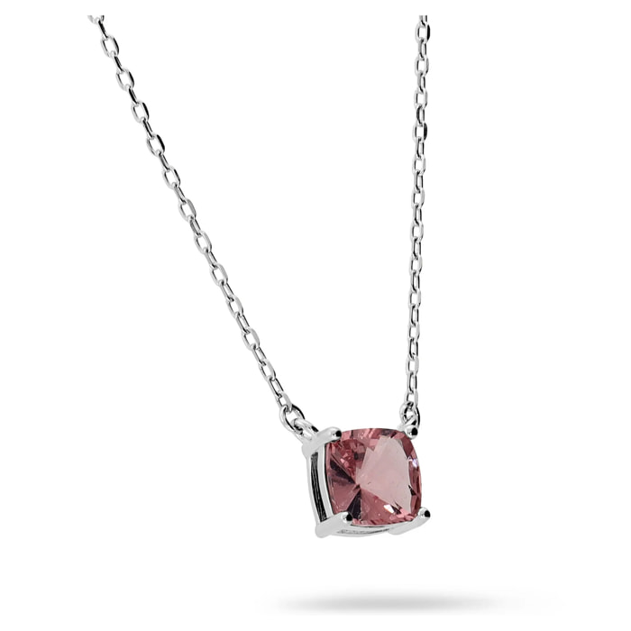 Collana in Argento 925 con Ciondolo in Pietra Prisma Gem Viola