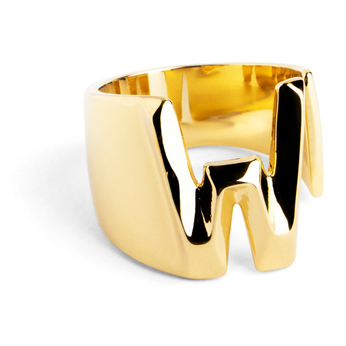 Anillo Personalizado Letter Signet Baño Oro