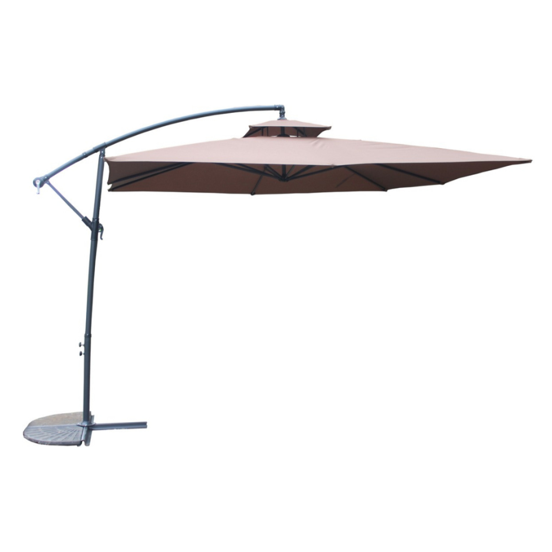 Parasol déporté rond chocolat CORTO