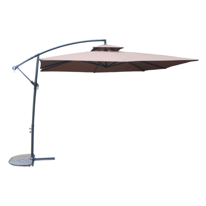 Parasol déporté rond chocolat CORTO