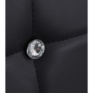 Juego de 6 Sillas de Comedor Tapizada en PU Sillas de Cocina con Respaldo Alto con Botones y Patas de Acero Diseño Moderno para Salón Dormitorio Negro