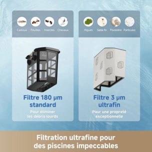 Robot piscine MOVA Diver A10 sans fil - fond, parois, ligne d'eau - Navigation avec assistance IA