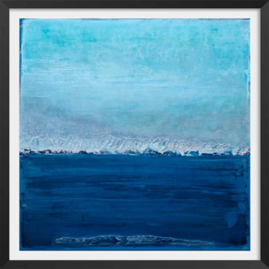 Affiche abstrait classic blue pantone Affiche + cadre en bois - Noir