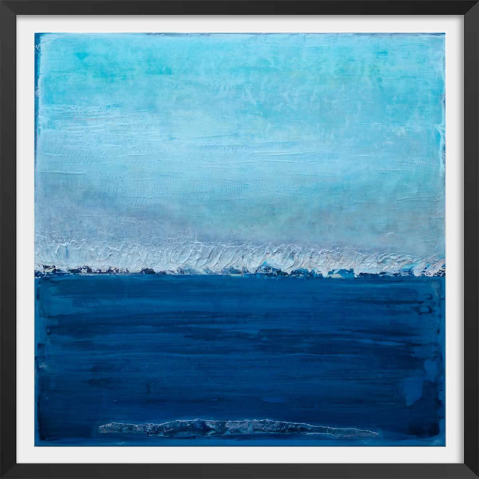 Affiche abstrait classic blue pantone Affiche + cadre en bois - Noir