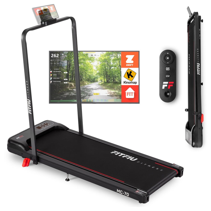 Cinta de correr plegable ultracompacta FITFIU 10km/h, manillar abatible, 750W
