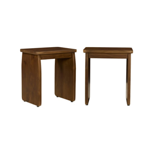 Table de chevet, table d'appoint exotique bois d'acacia (lot de 2) ASHA