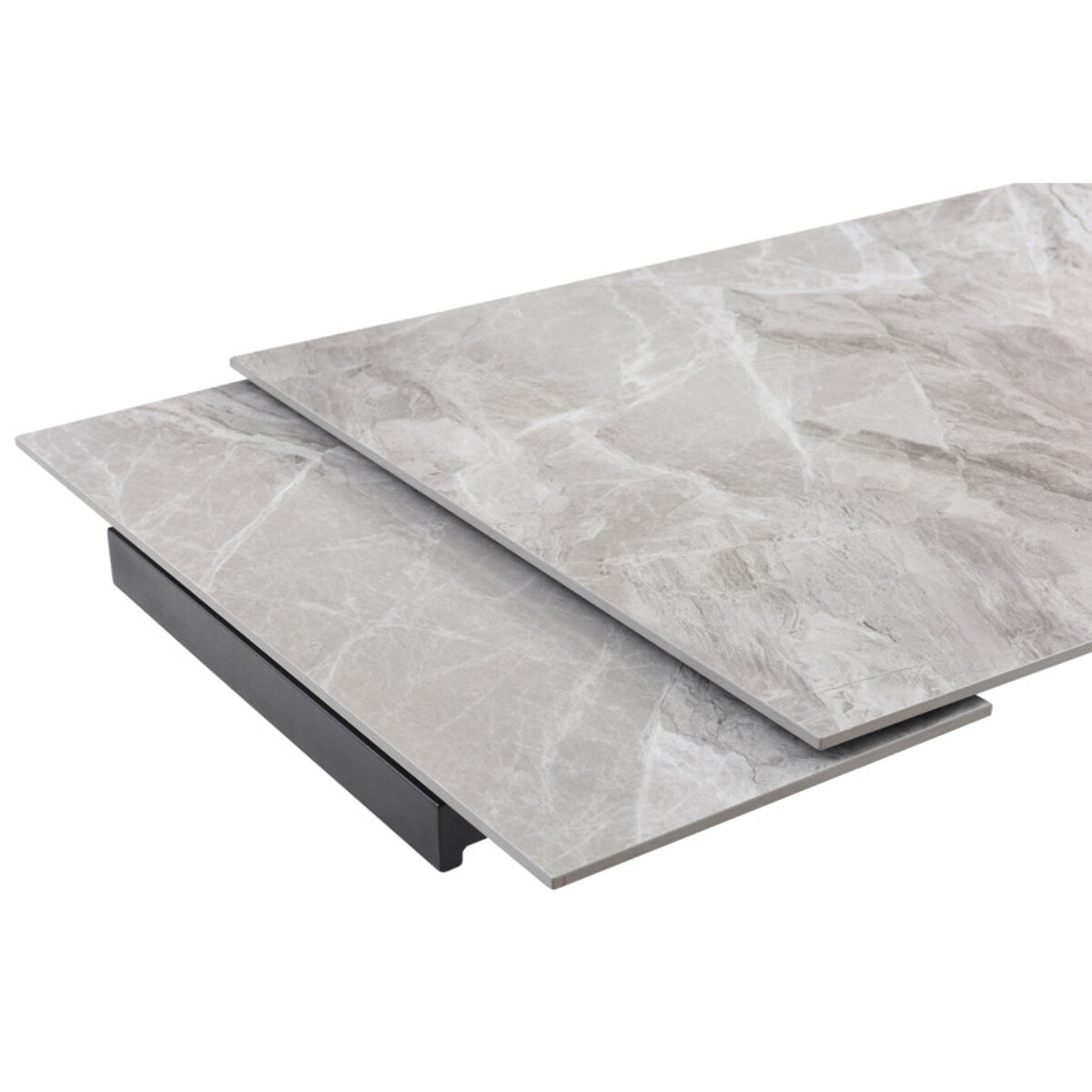 Table extensible céramique gris marbré 180/260 cm pieds - UNIK