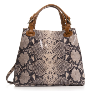 Emanuela Bolso tote Mujer.Piel auténtica Gamuza Pitón Dollaro
