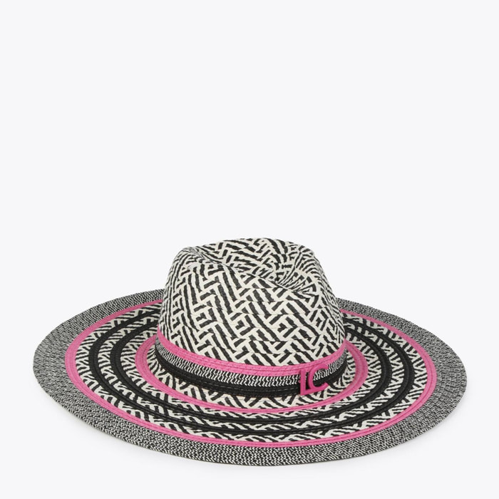 Cappello floppy effetto rafia multicolore