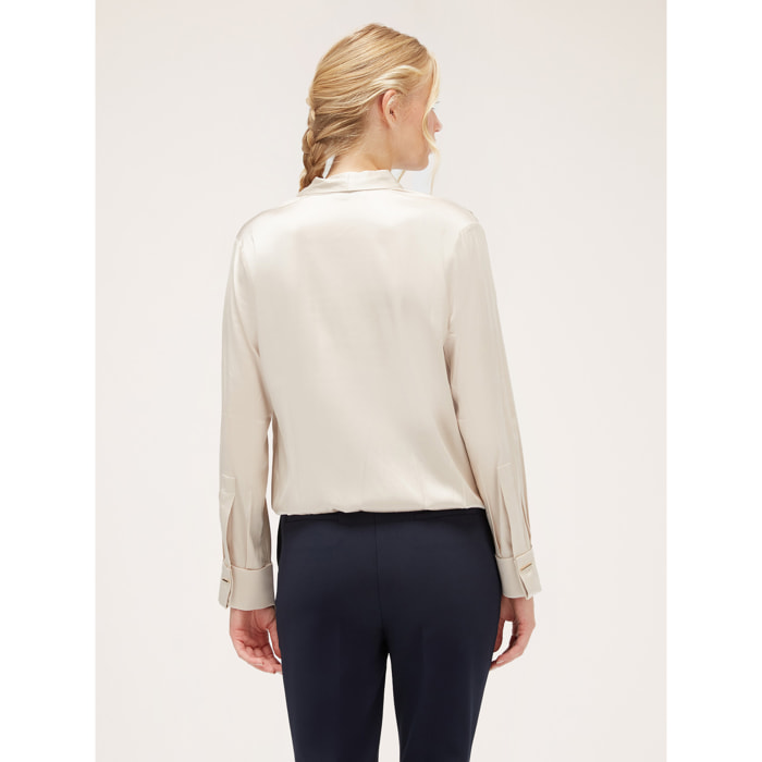 Motivi - Blusa satin ad incrocio - Bianco