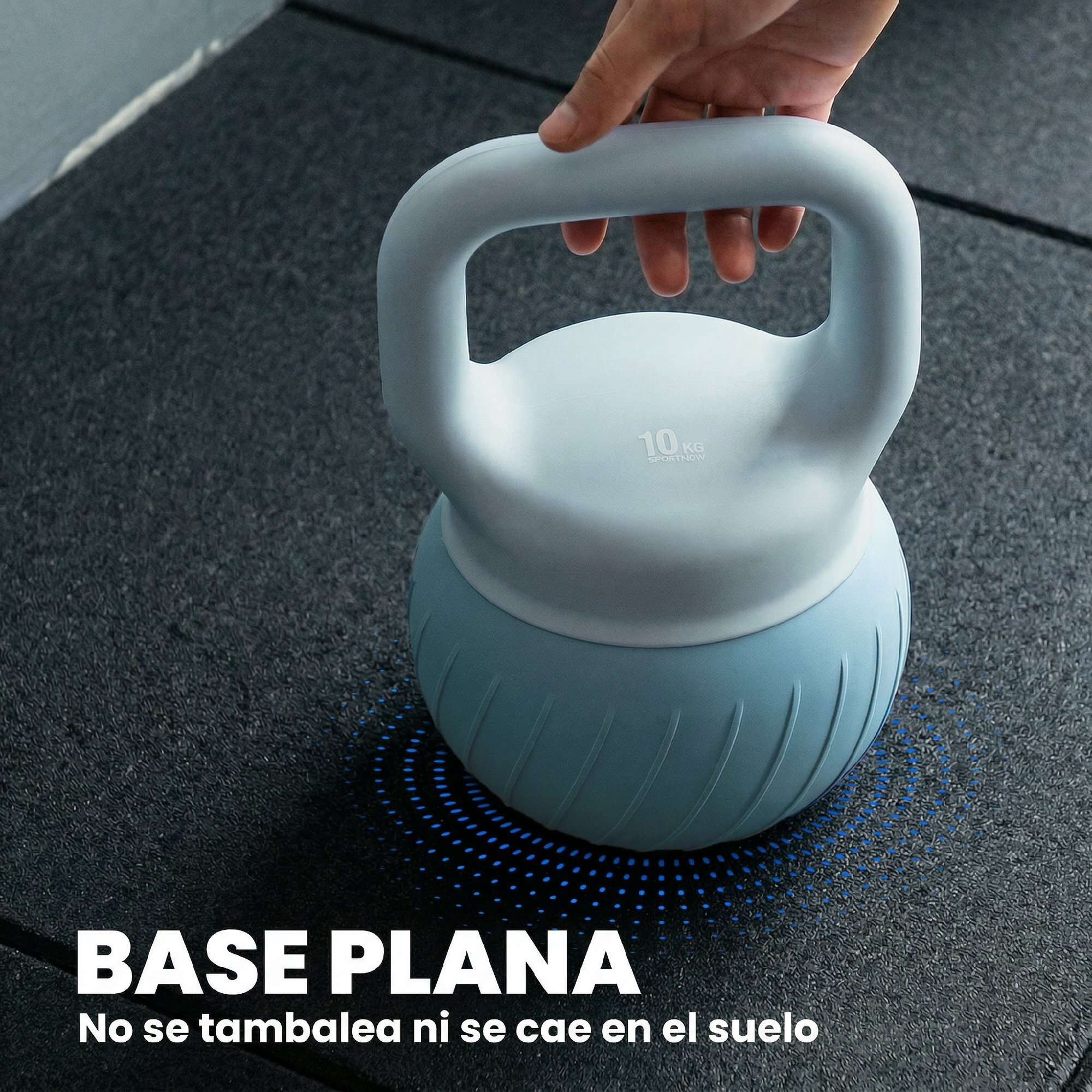Pesa Rusa 10 kg, Soft Kettlebell Relleno de Arena Metálica y Mango Antideslizante, para Entrenamiento Culturismo en Casa, Gimnasio, Azul Claro