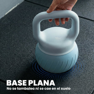 Pesa Rusa 10 kg, Soft Kettlebell Relleno de Arena Metálica y Mango Antideslizante, para Entrenamiento Culturismo en Casa, Gimnasio, Azul Claro