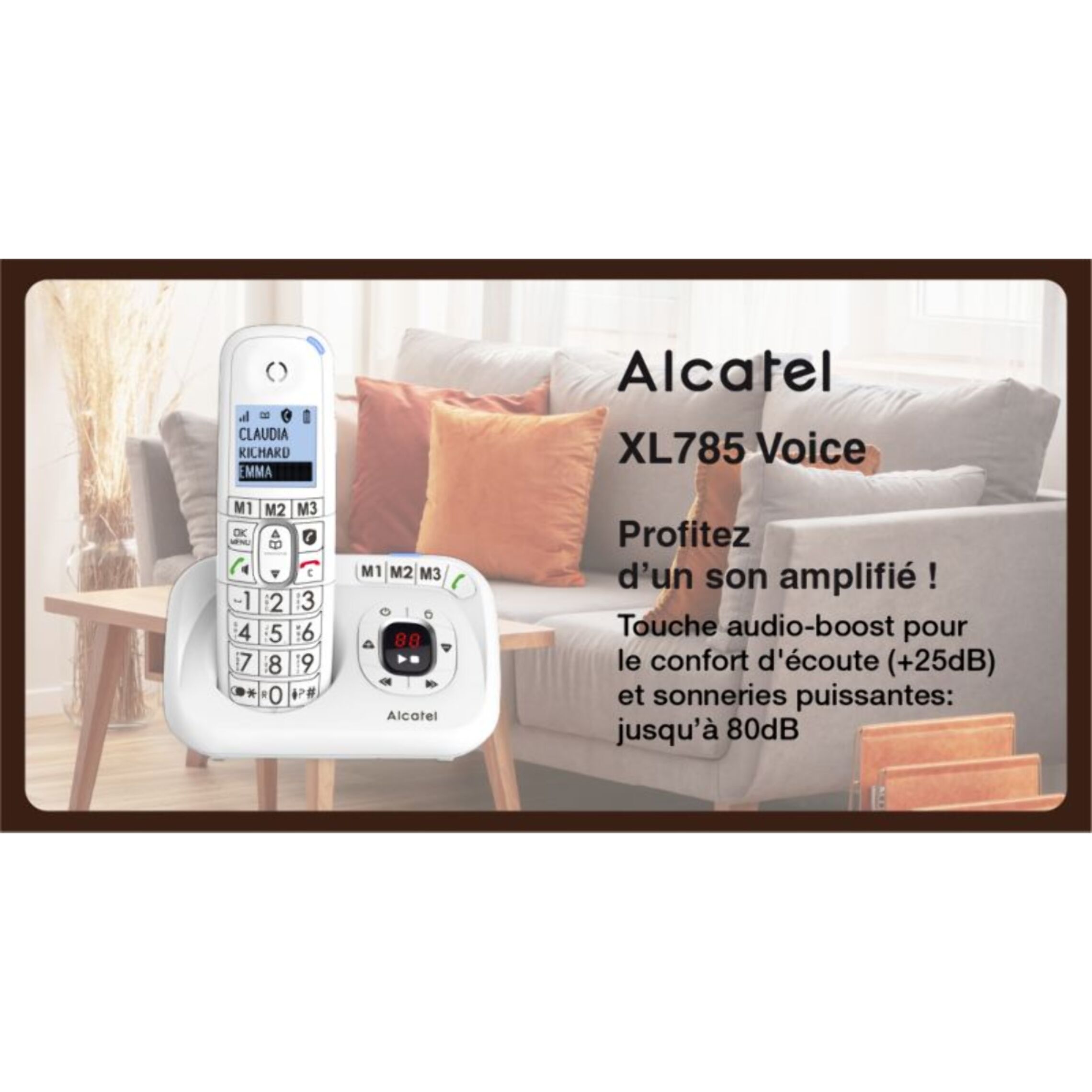 Téléphone sans fil ALCATEL XL785 Voice Trio Blanc