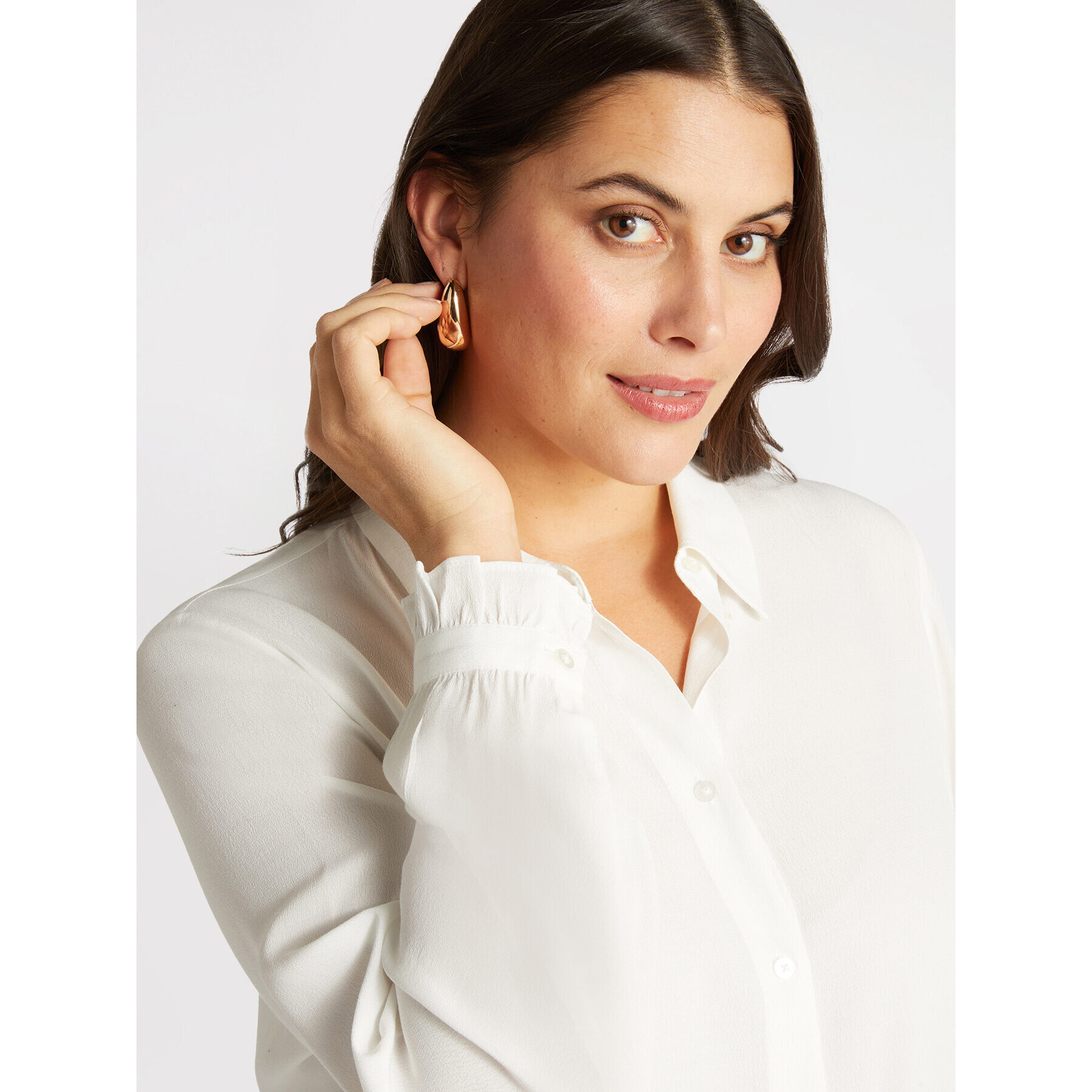 Fiorella Rubino - Camisa con viscosa LENZING™ ECOVERO™ - Blanco