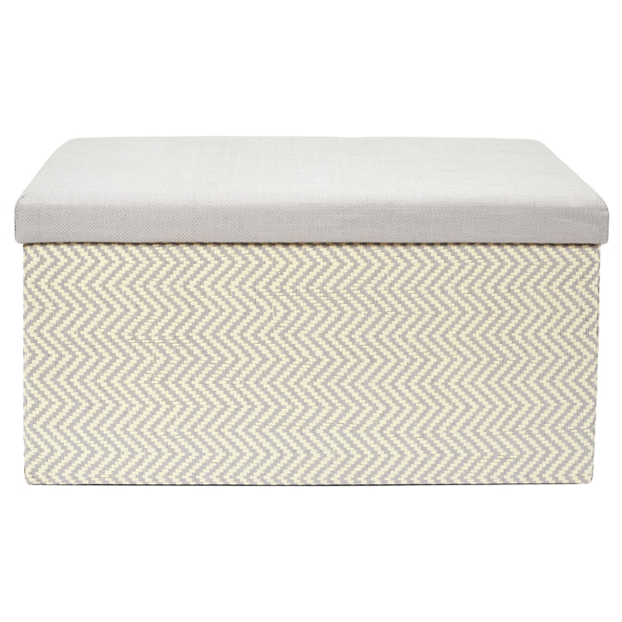 Coffre Banc Pliable Tresse Gris