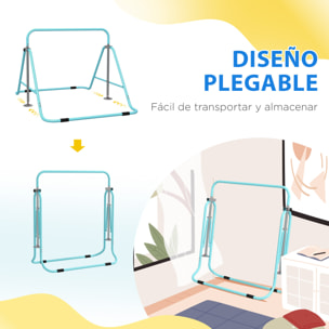Barra de Gimnasia Artística, Barra Horizontal Plegable, Altura Ajustable, Equipo de Gimnasia para Entrenamiento en Casa, para Niños y Niñas, Azul Celeste