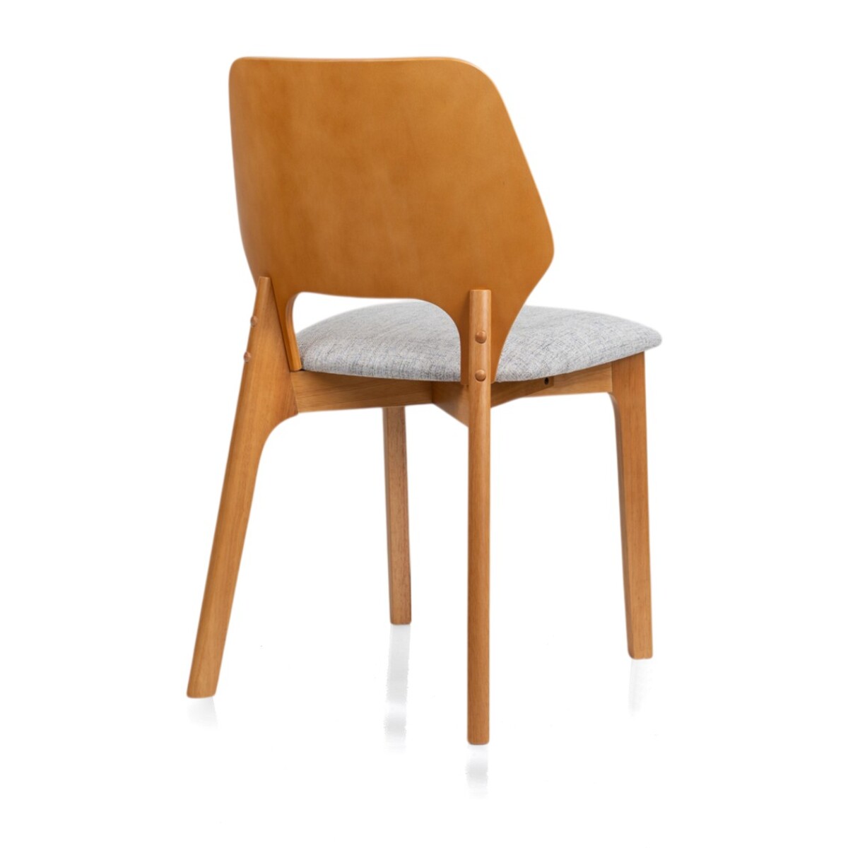 Lot de 2 chaises Tomasucci NATACHA, finition chêne et tissu gris clair, 48 x 55 x H.84 cm