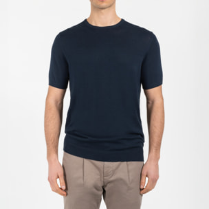 Maglia girocollo mezza manica in cotone