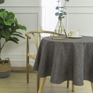 Nappe ronde infroissable et anti-tâches - Gris anthracite