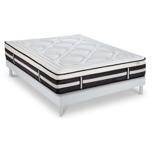 Ensemble Matelas Calliope mémoire de forme - 28cm + sommier kit bois