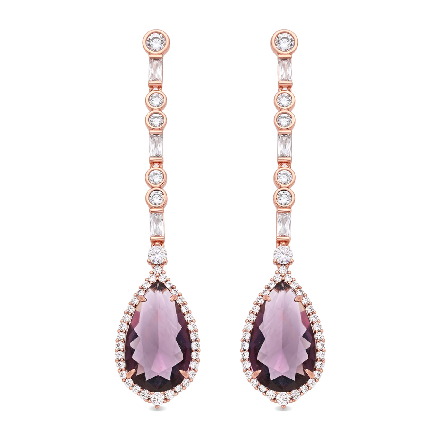 Pendientes Ibona acabado oro rosa 18k