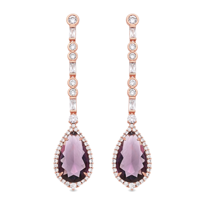 Pendientes Ibona acabado oro rosa 18k