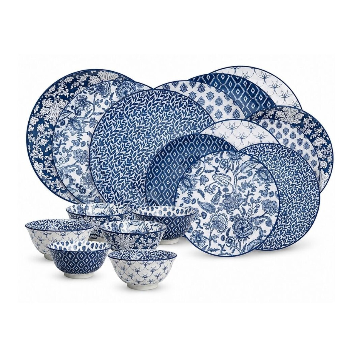 Service d'assiettes et bols 18 pièces, MAJORELLE