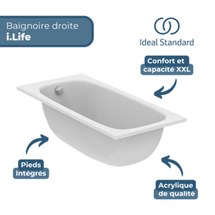 Baignoire droite 160 x 70 i.life