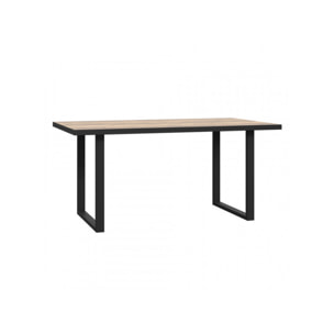 Table de repas fixe en bois effet chêne et noir style industriel L160cm - YAL