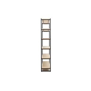 Bibliothèque industrielle ouverte en bois clair et métal noir L100 cm ARISTOTE